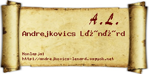 Andrejkovics Lénárd névjegykártya